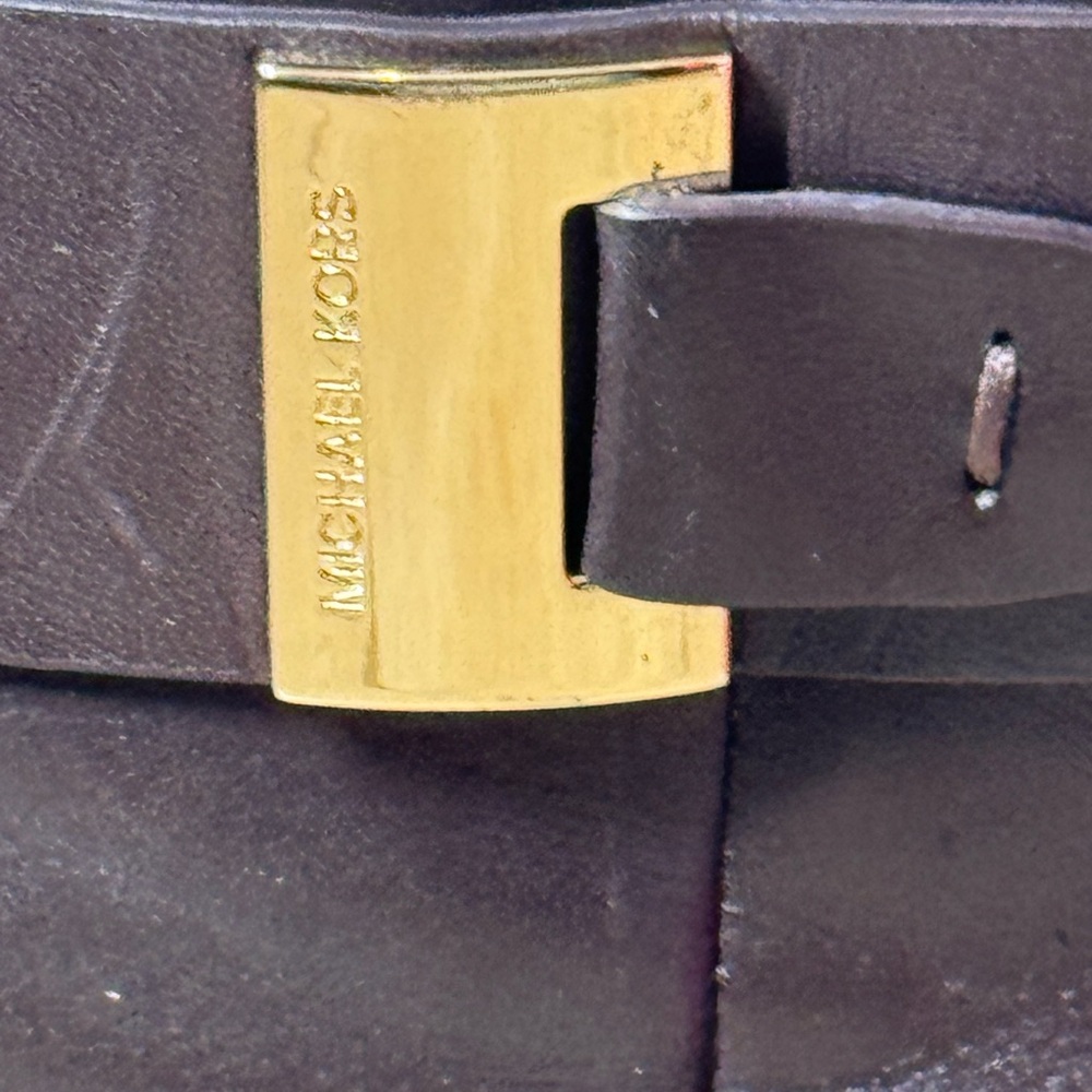 Michael Michael Kors Dark Brown Heeled Boots w/Gold Buckle 7 - Picture 6 of 9